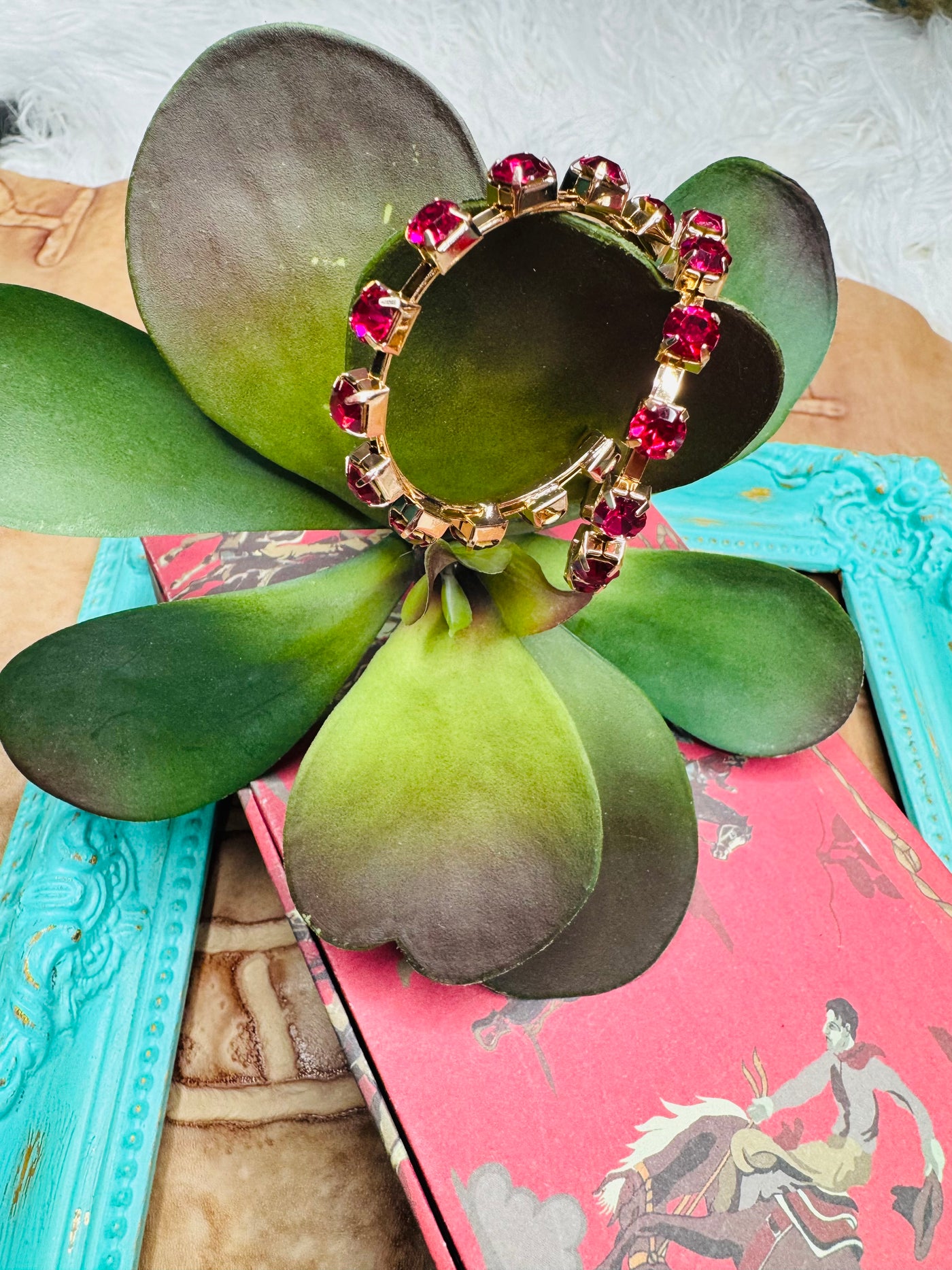 Pink Rhinestone Hoops