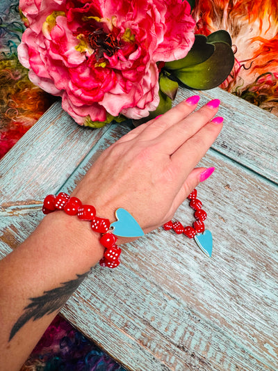 Red Dice Heart Bracelet