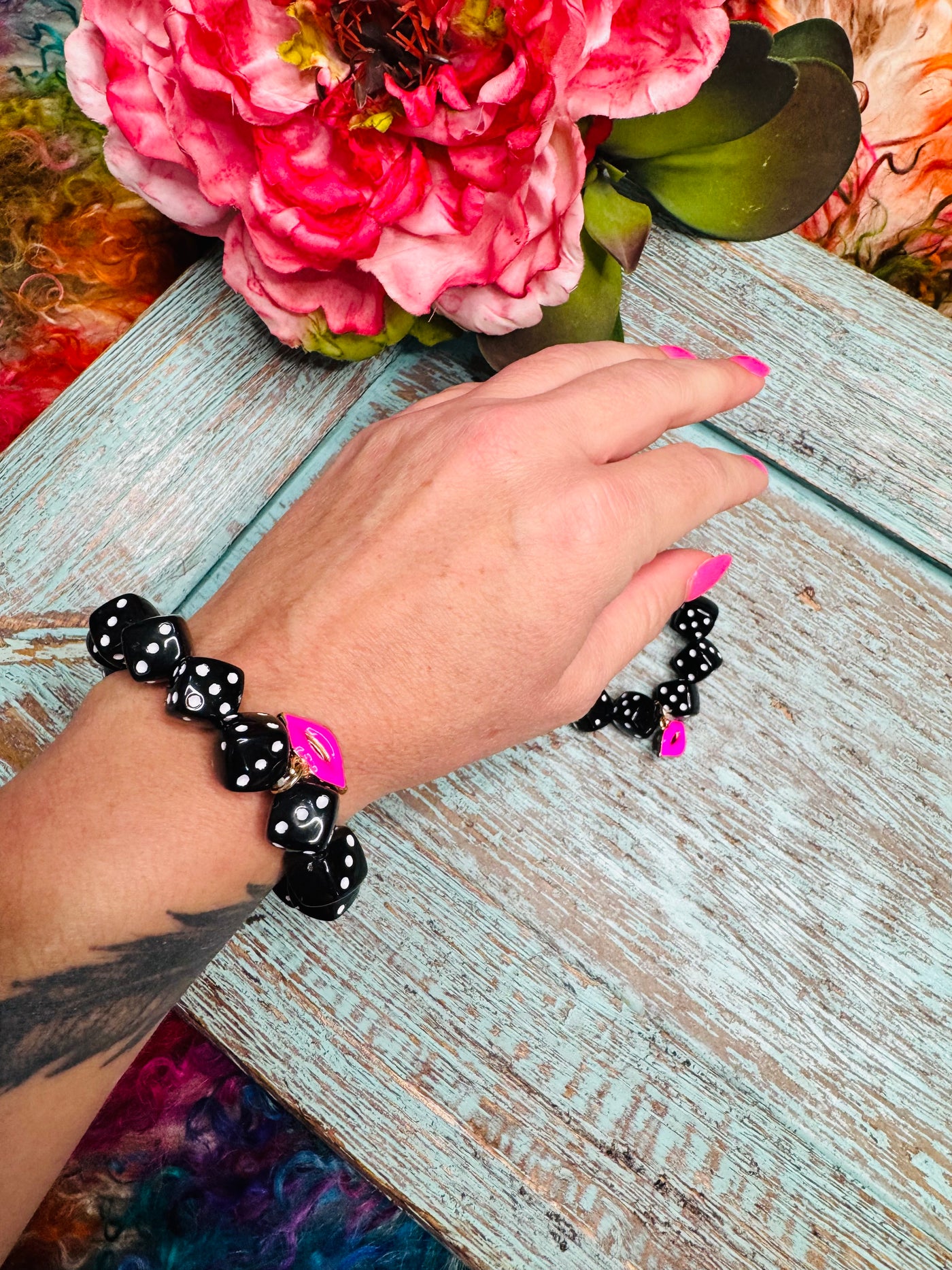 Black Dice and Lip Bracelet