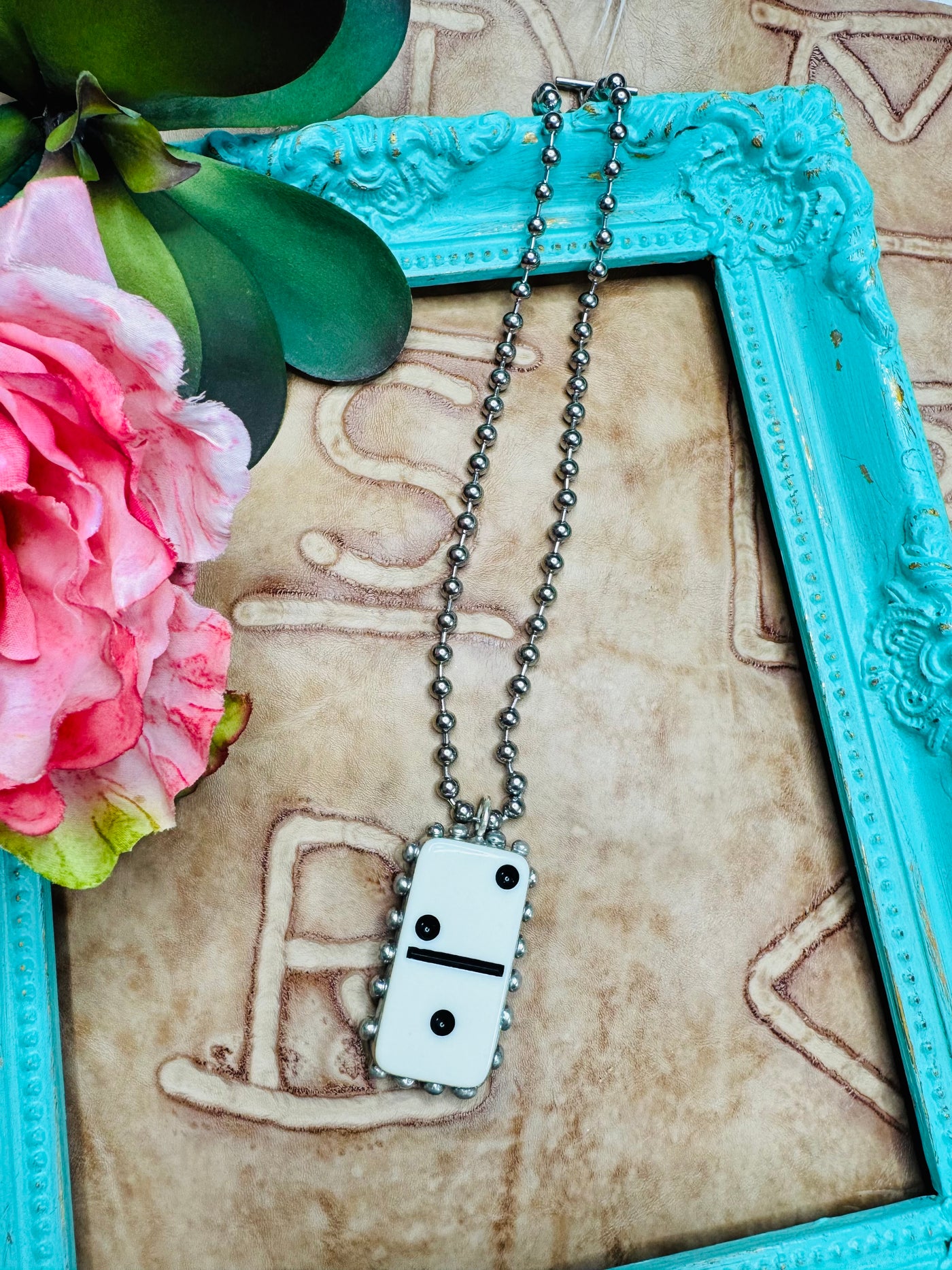 Black & White Domino Necklace