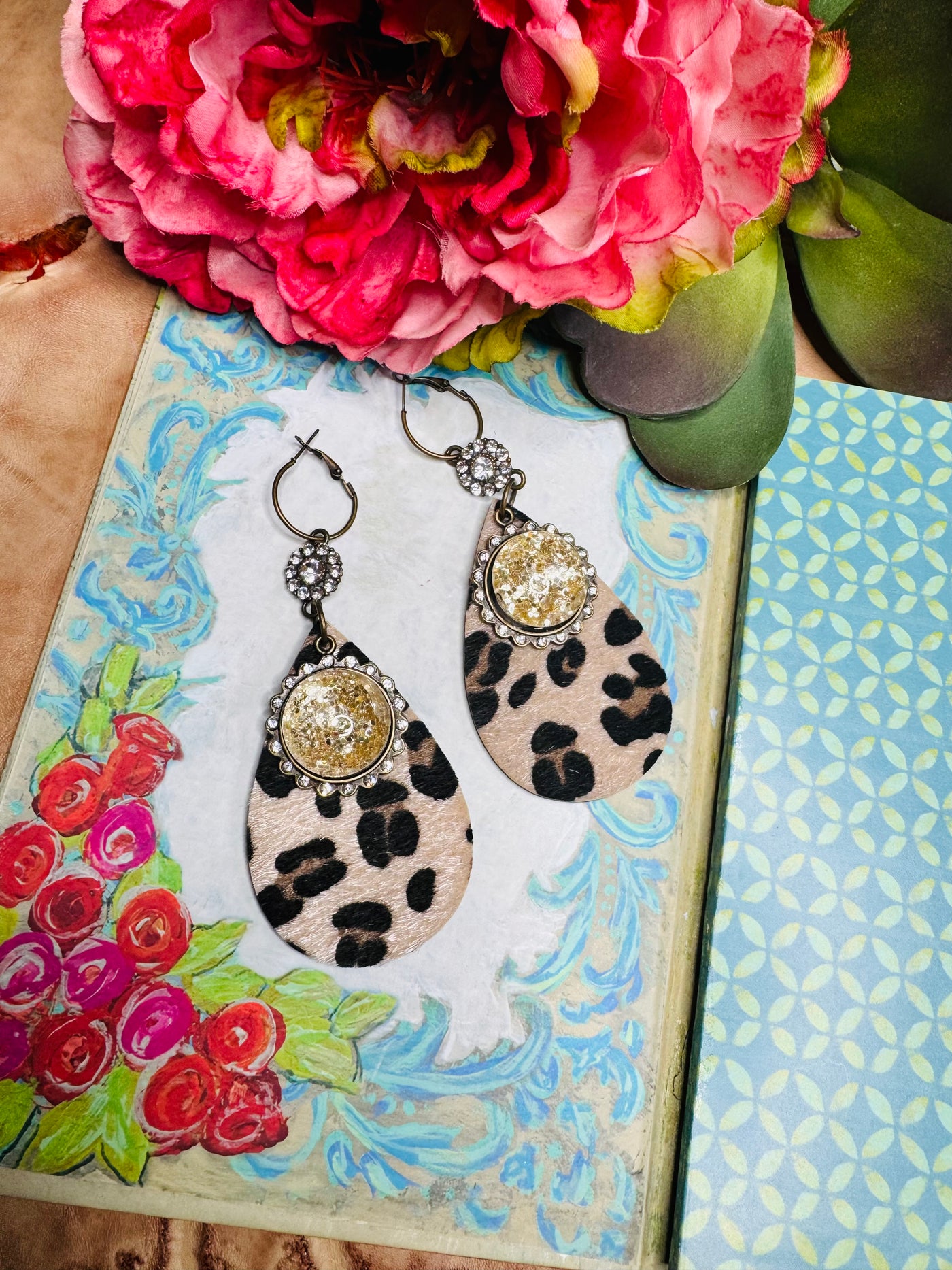 Leopard Rhinestone Earrings