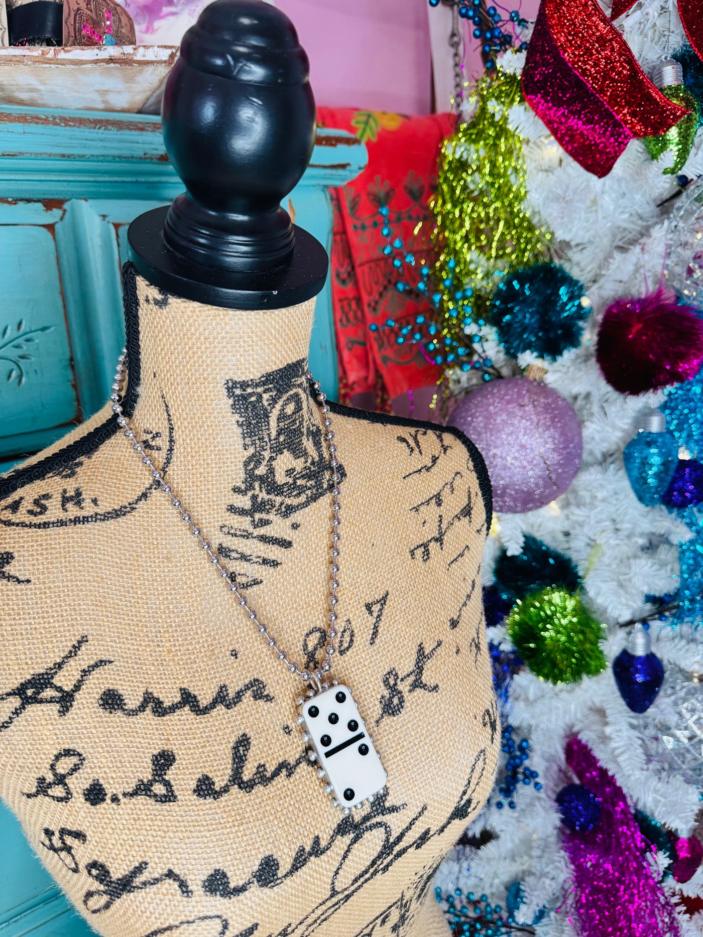 Black & White Domino Necklace
