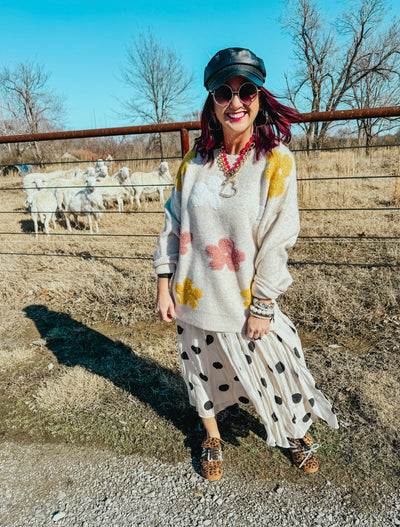 Oversized Flower Sweater