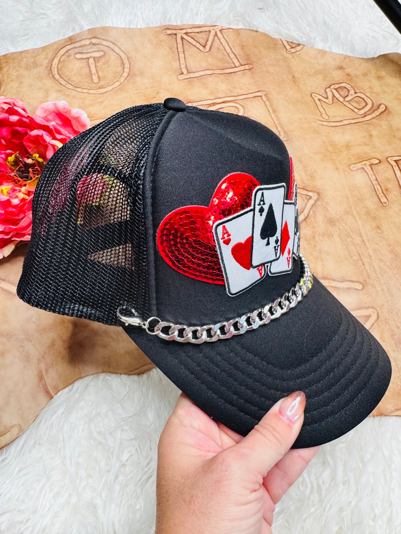 3D Aces Black Trucker Hat