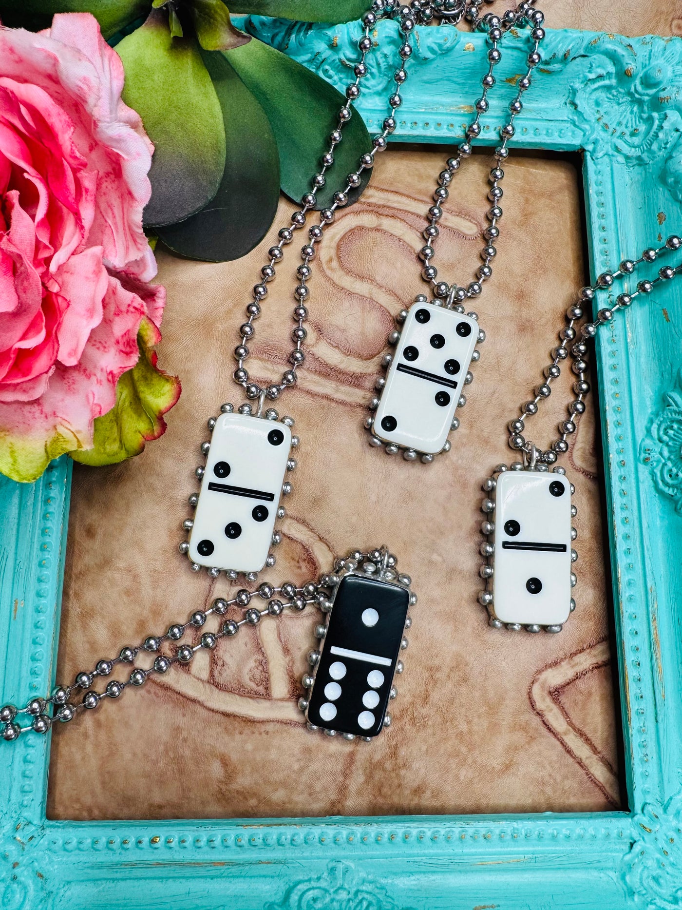 Black & White Domino Necklace