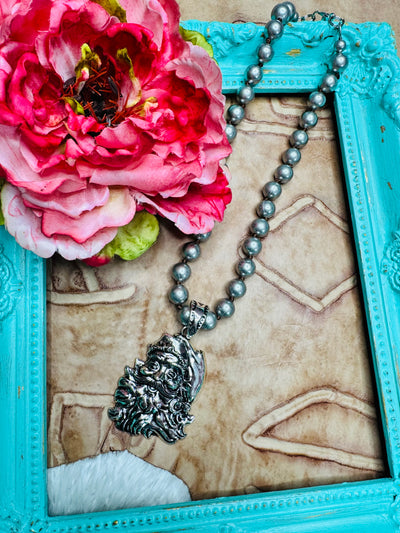 Silver Santa Necklace