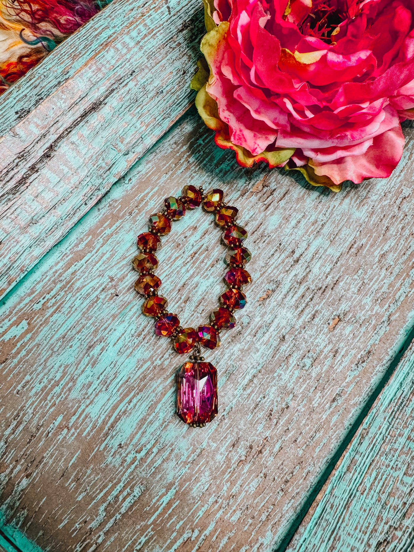 Dark Amber Crystal Bracelet