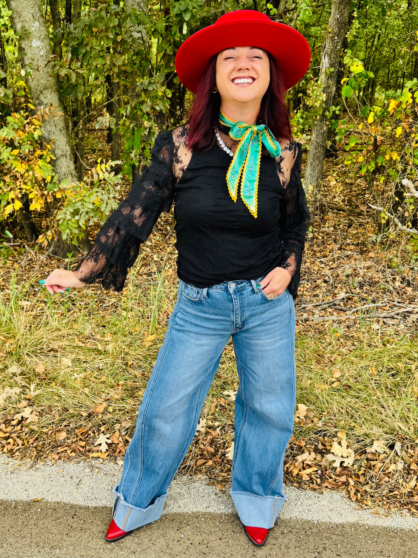 Black Lash Ruffled Mesh Top