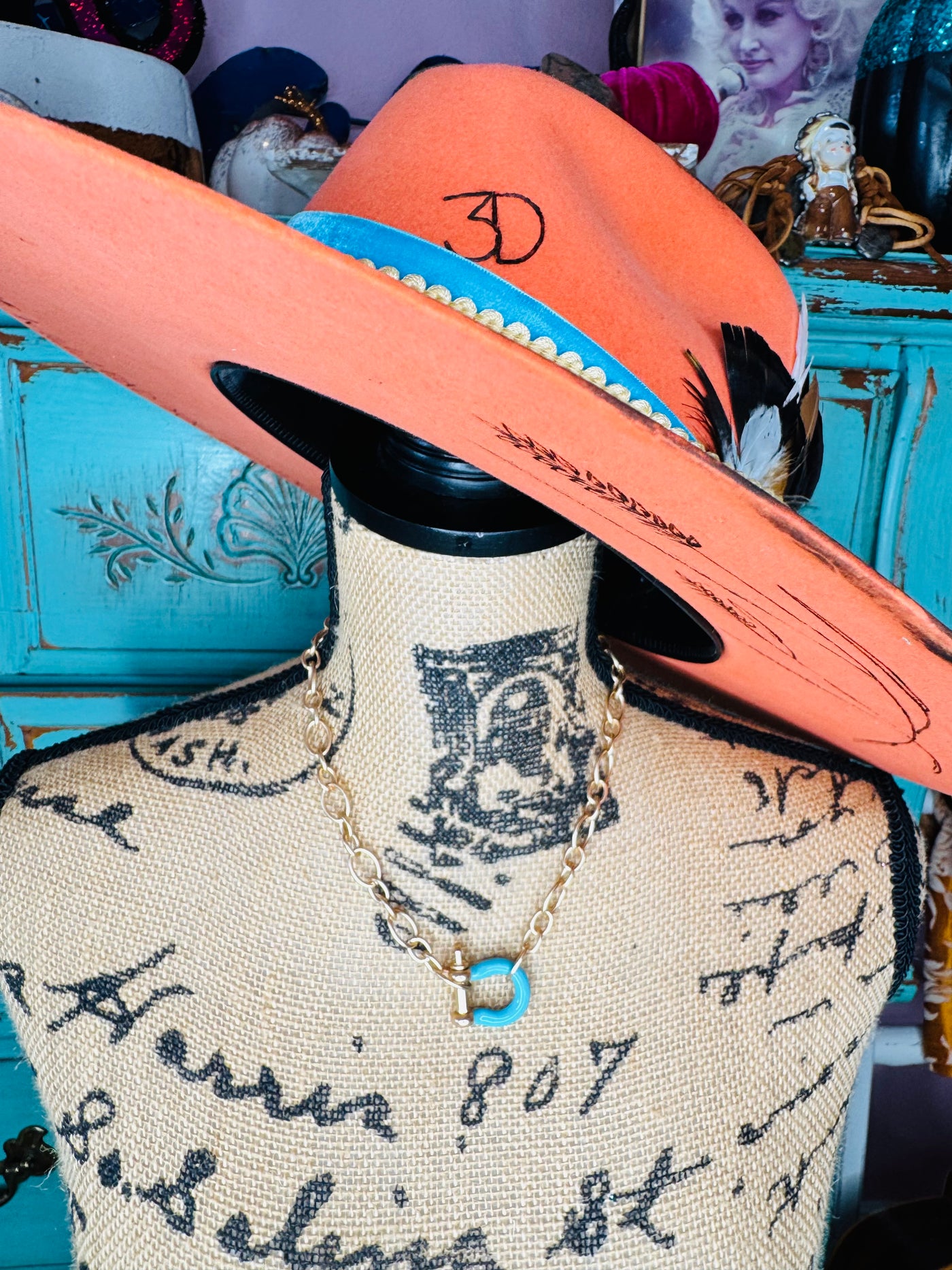 Blue Horseshoe Necklace