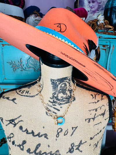 Blue Horseshoe Necklace