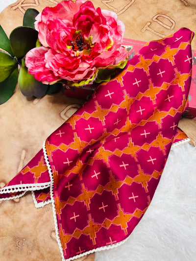 Allie Falcon Magenta Crochet Scarf