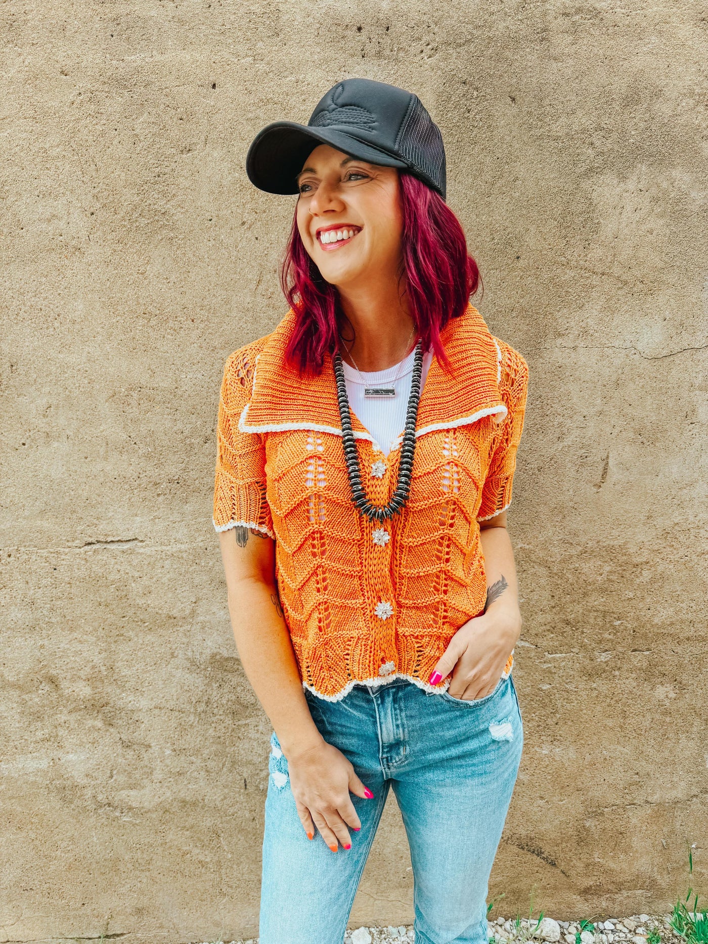 Orange Crochet Top
