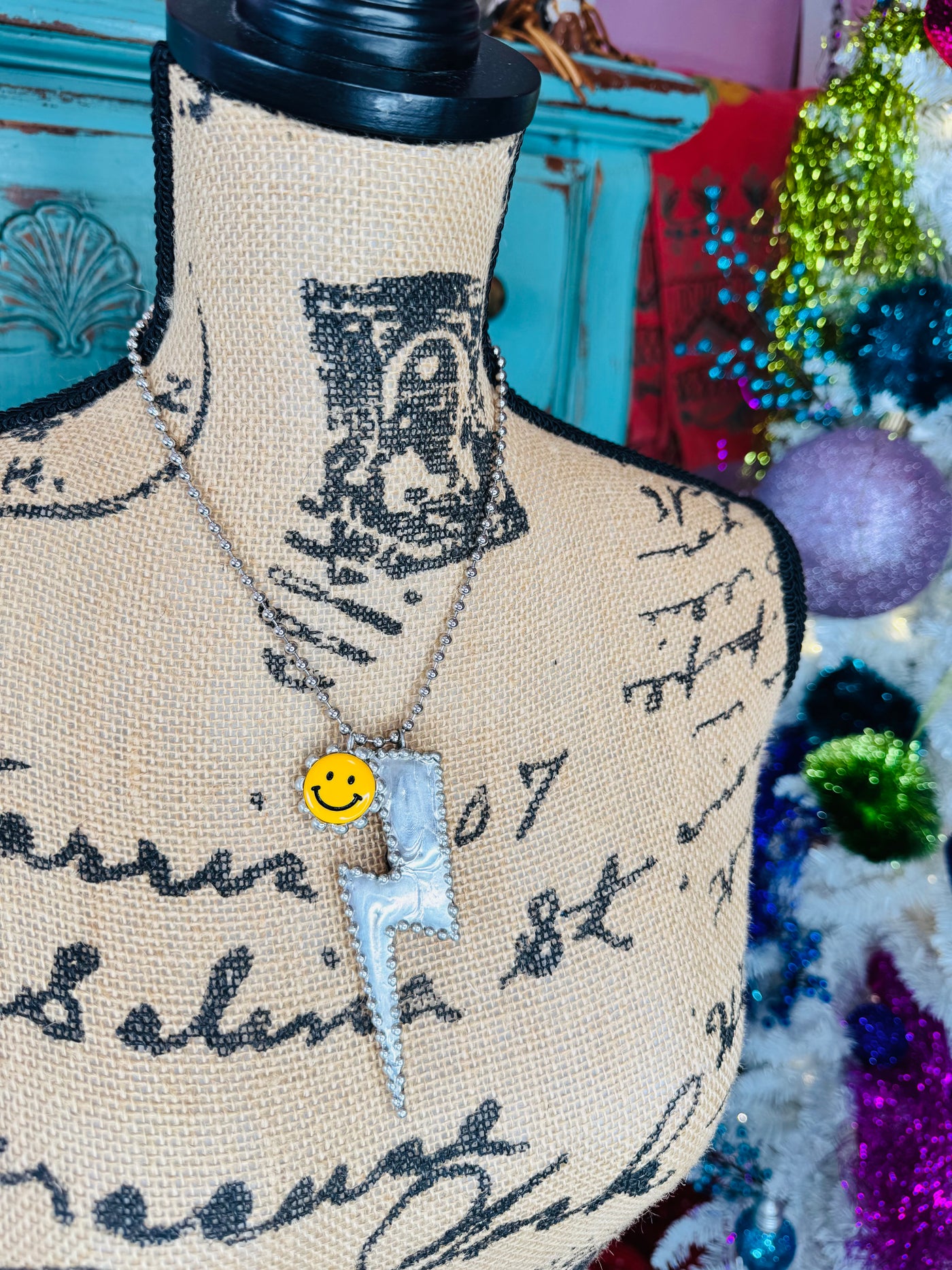 Lightning Smiley Necklace