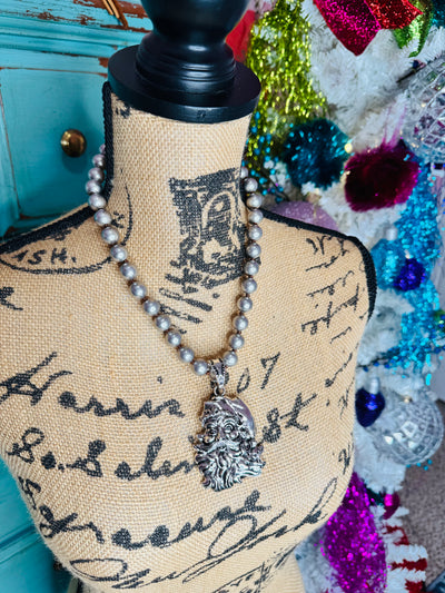 Silver Santa Necklace