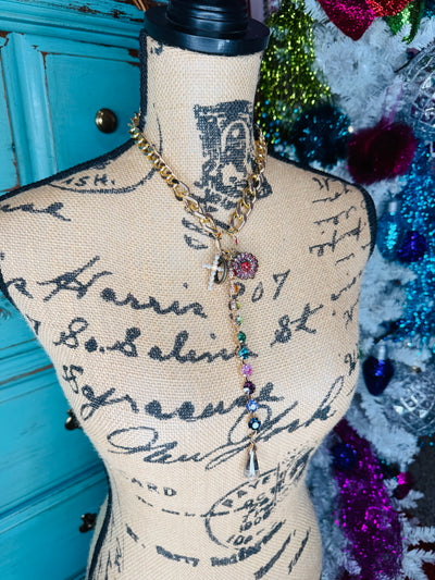 3D Red Love Rhinestone Necklace