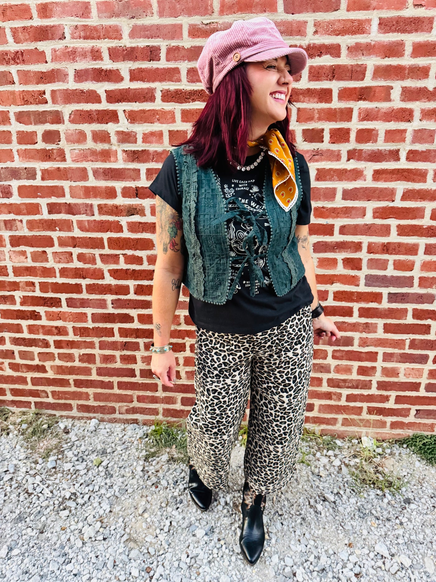 Embroidered Lace Tie Vest