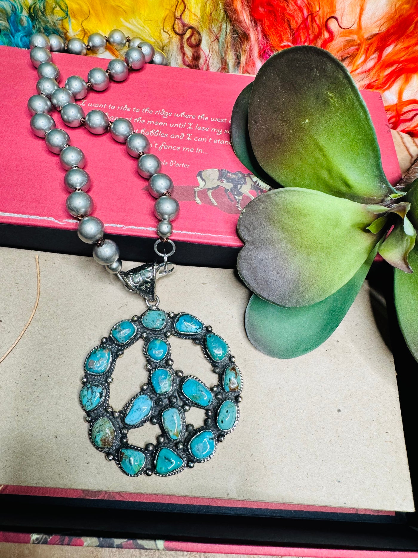 Turquoise Peace Necklace C