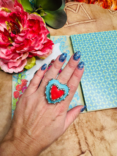 Colorful Heart Ring