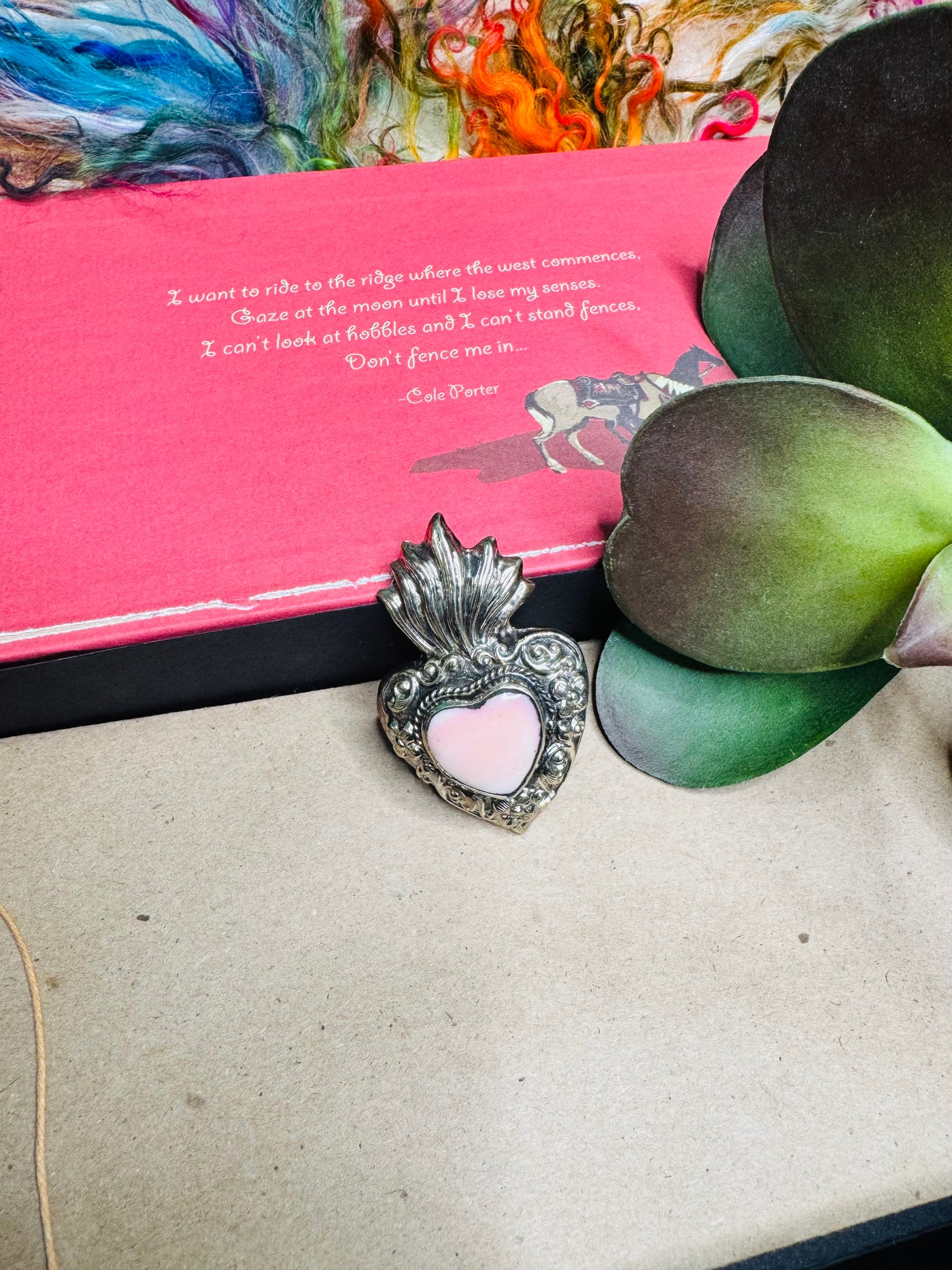 Pink Flaming Heart Conch Ring