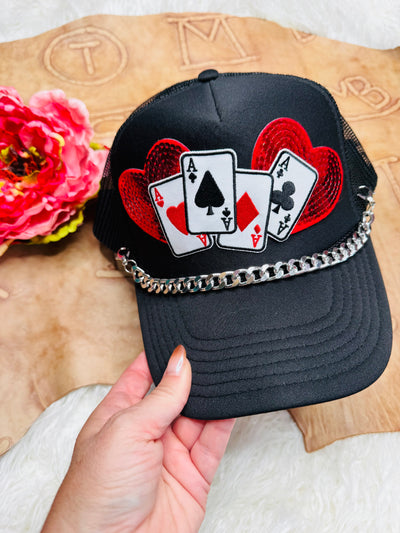 3D Aces Black Trucker Hat