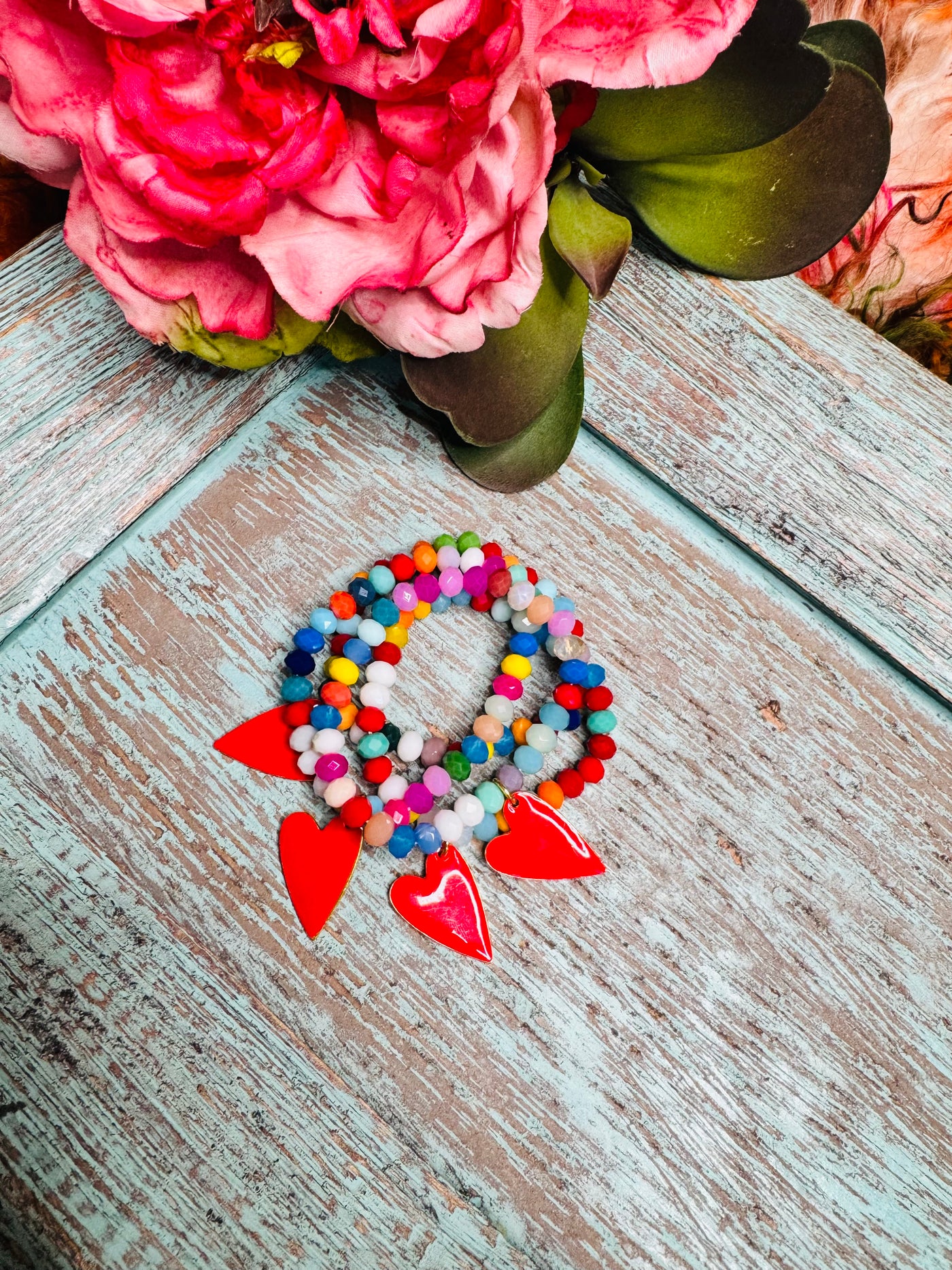 Multi Colored Heart Bracelet