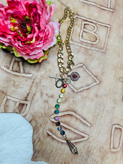 3D Red Love Rhinestone Necklace