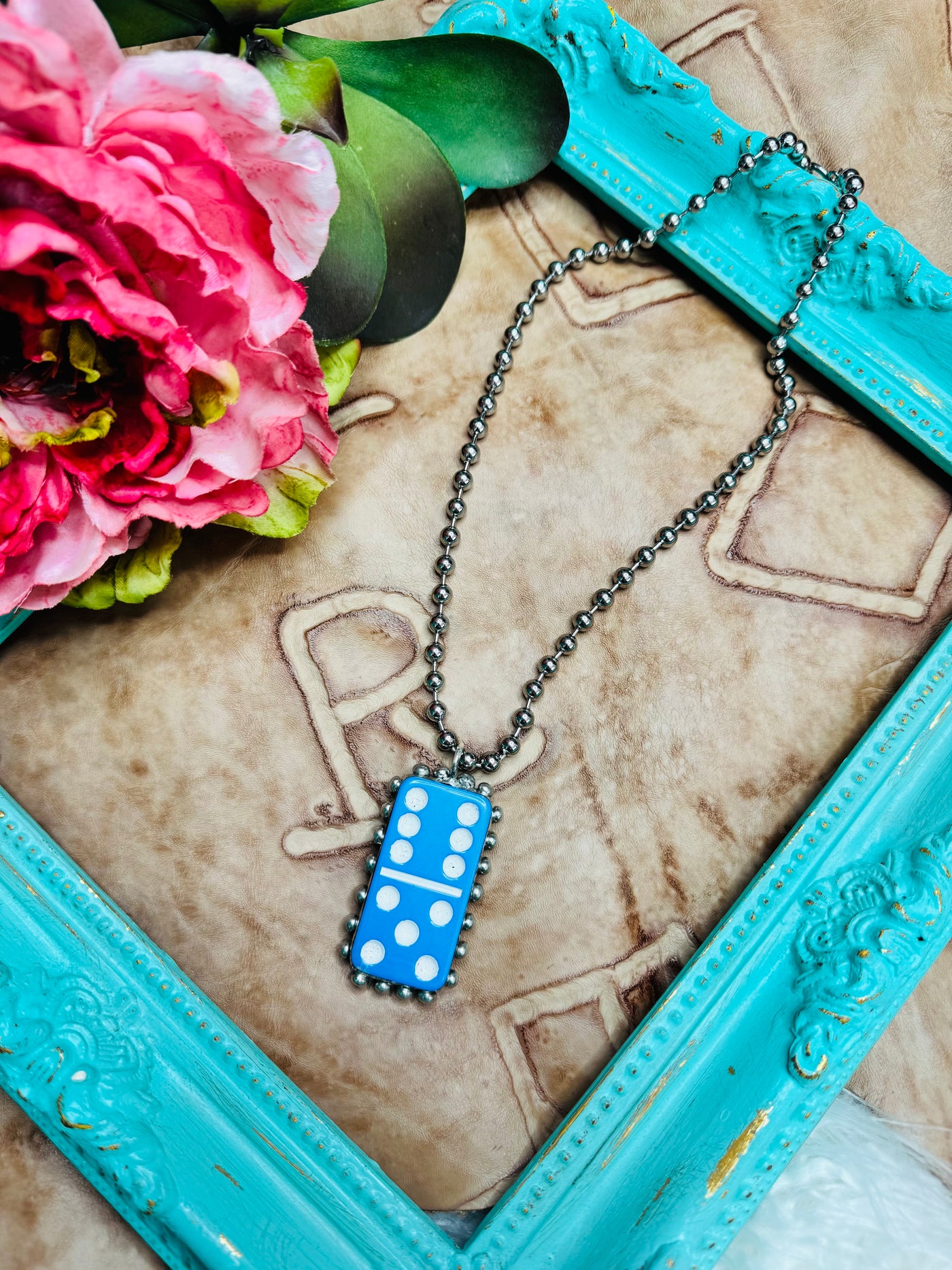 Blue Domino Necklace