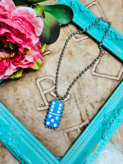 Blue Domino Necklace
