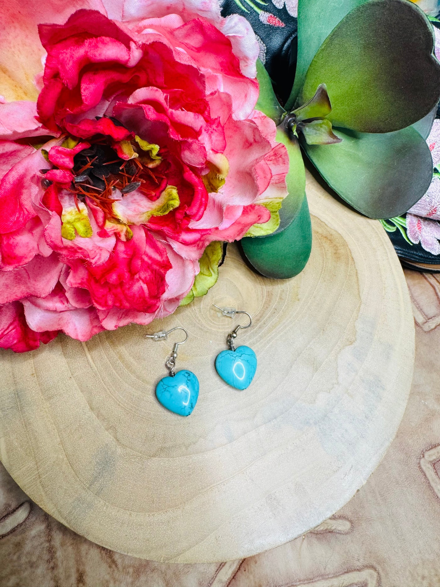 Turquoise Heart Earrings