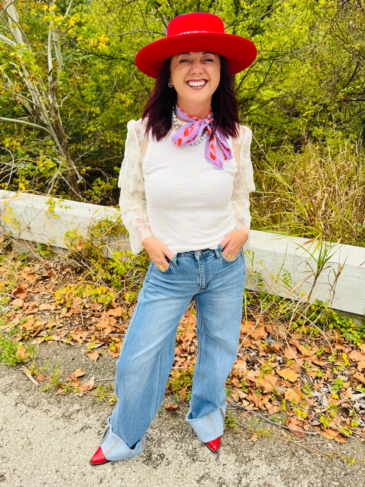 Ivory Lace Ruffled Mesh Top