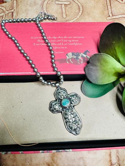 Turquoise Cross Necklace