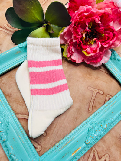 Varsity Striped Ribbed Crew Socks