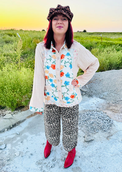 Floral Cream Button Down