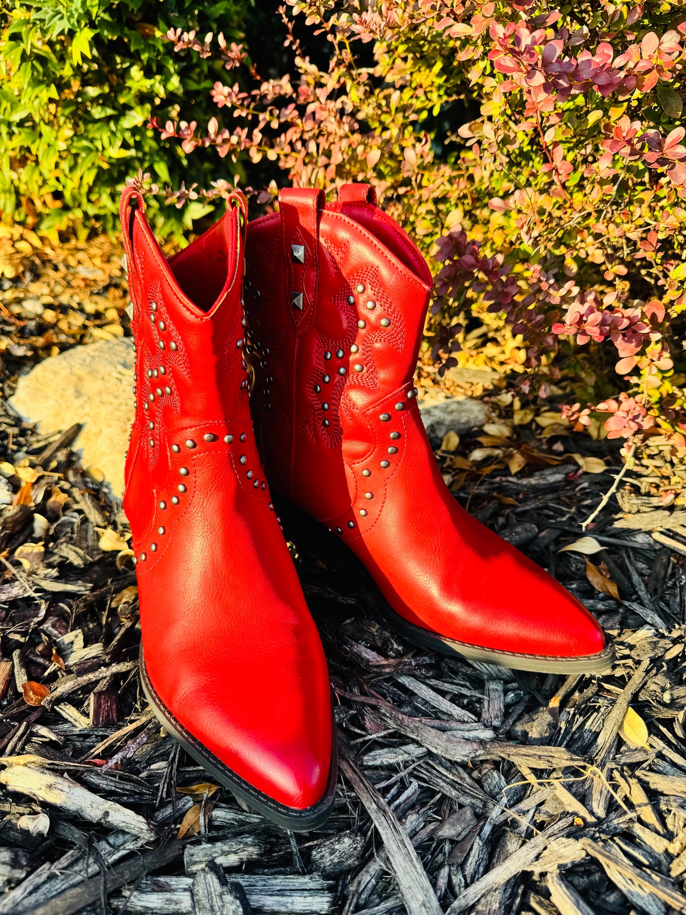 Red Studded Boots