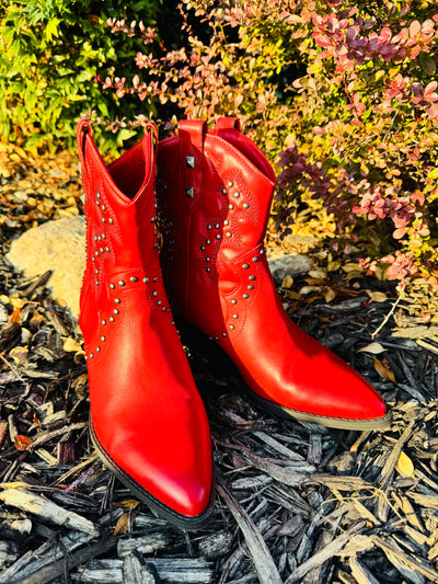 Red Studded Boots