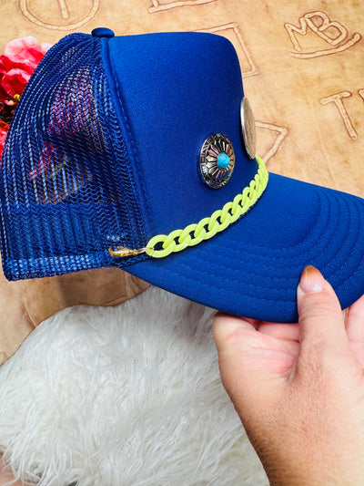 3D Purple Concho Trucker Hat