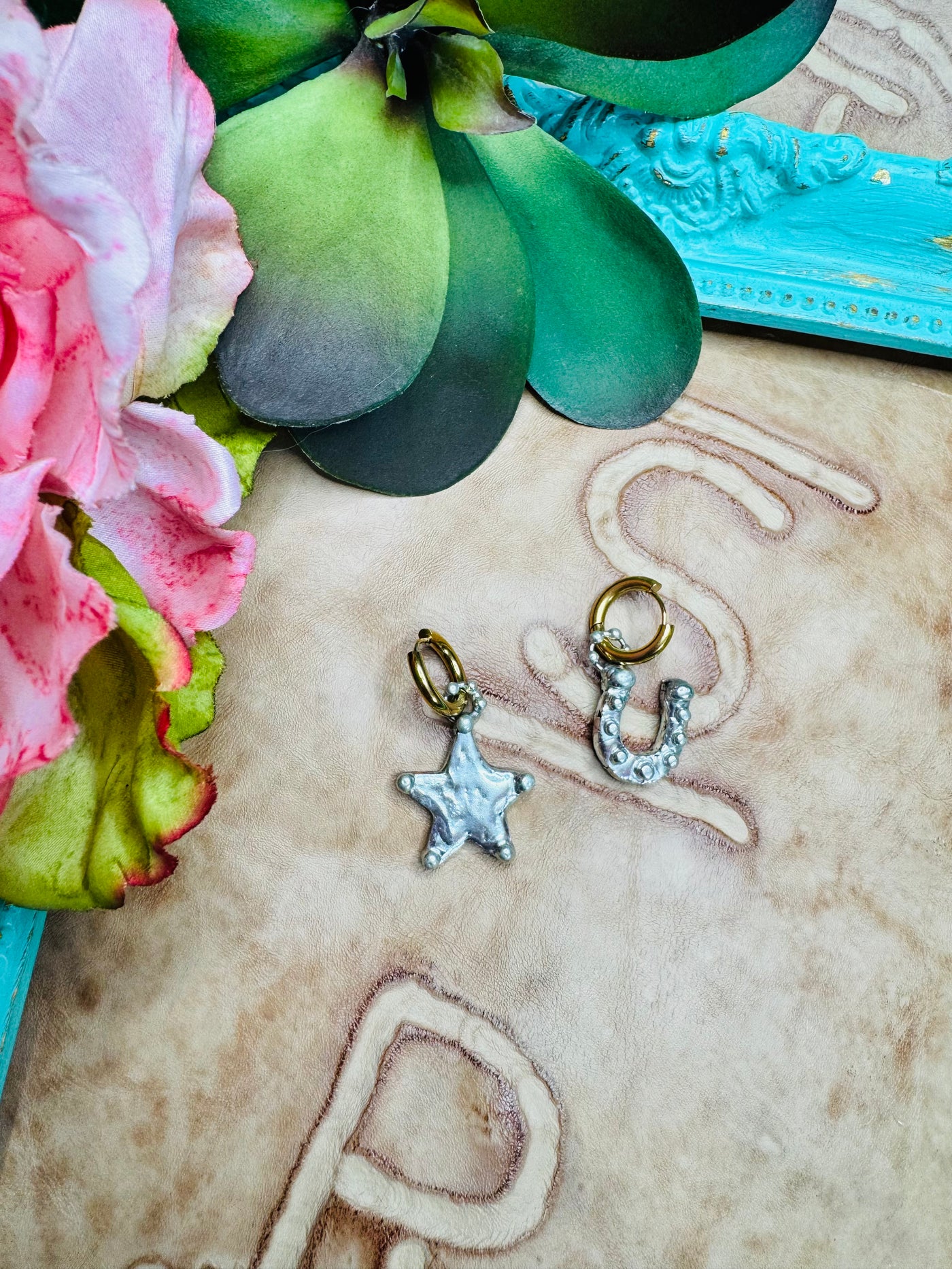 Star & Horseshoe Dangle Earrings