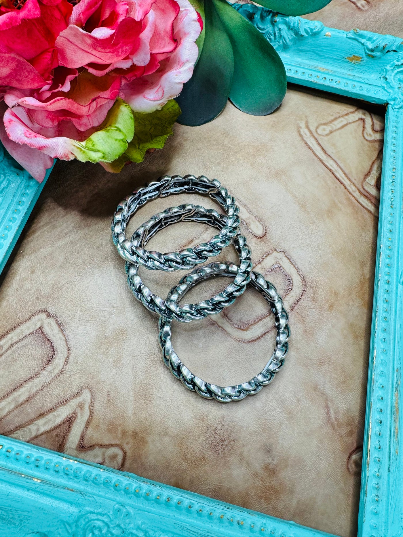 Medium Silver Braided Bracelet