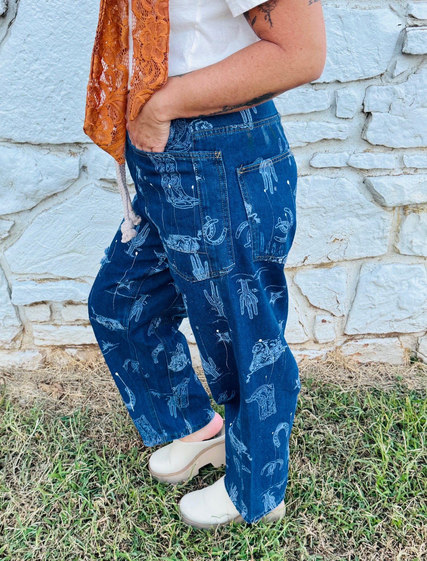 Western Denim Pants