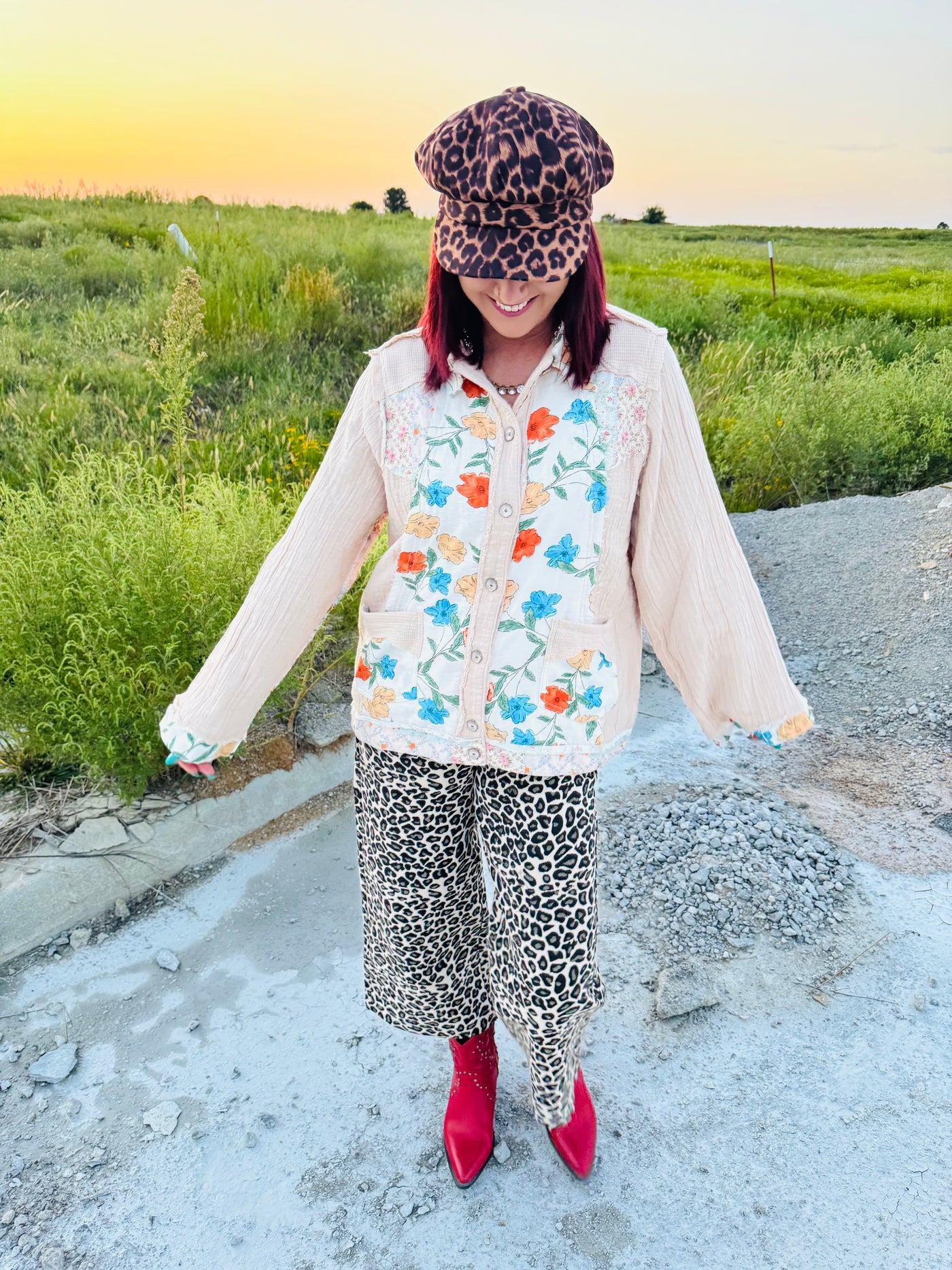 Floral Cream Button Down