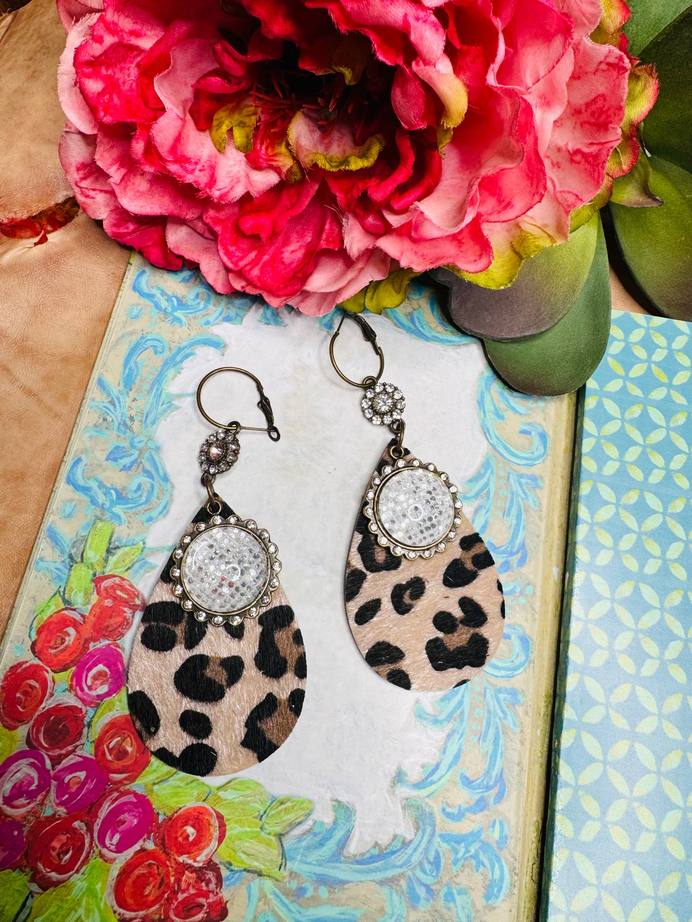 Leopard Rhinestone Earrings