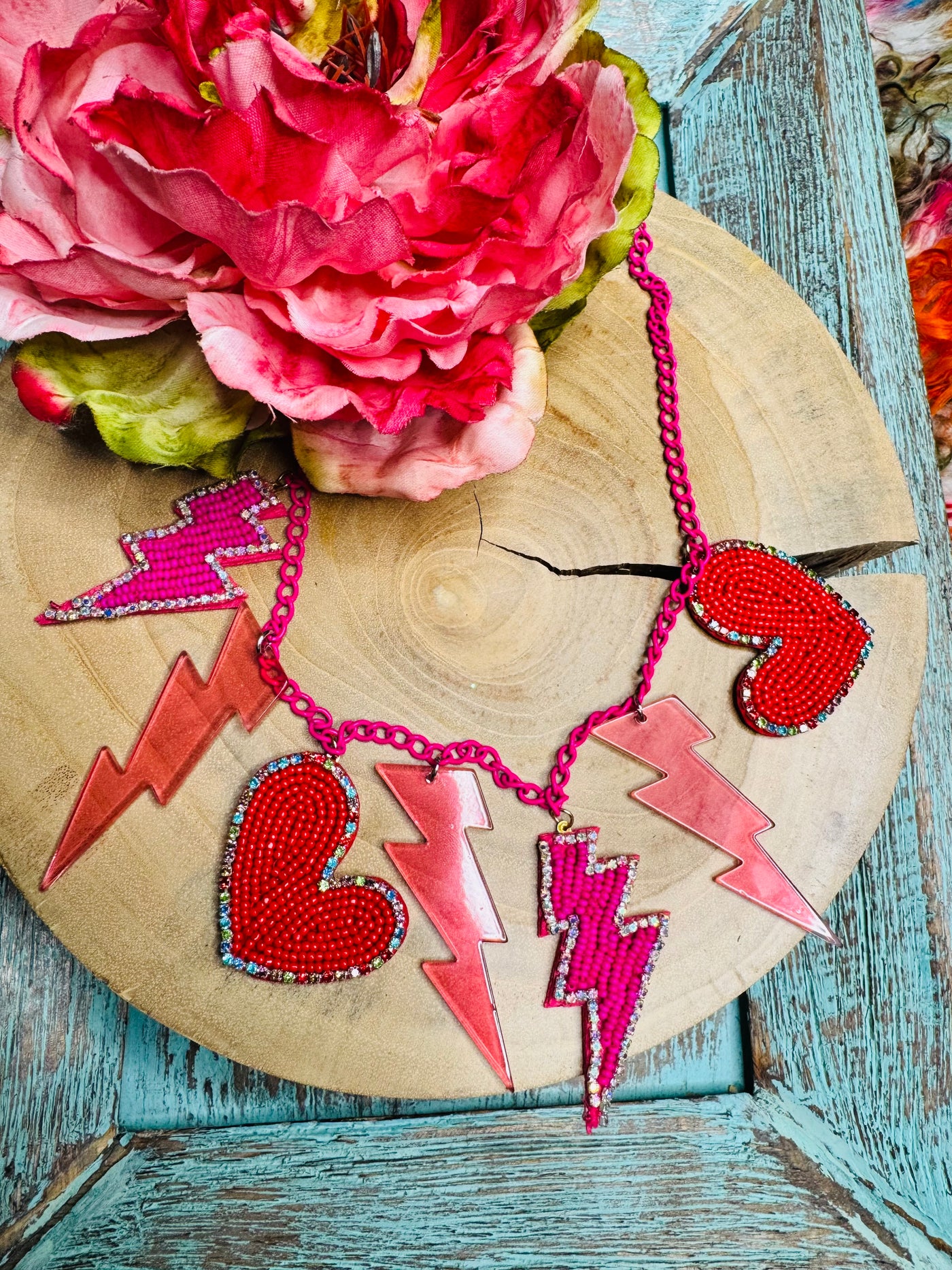 3D Lightning Bolt Charm Necklace