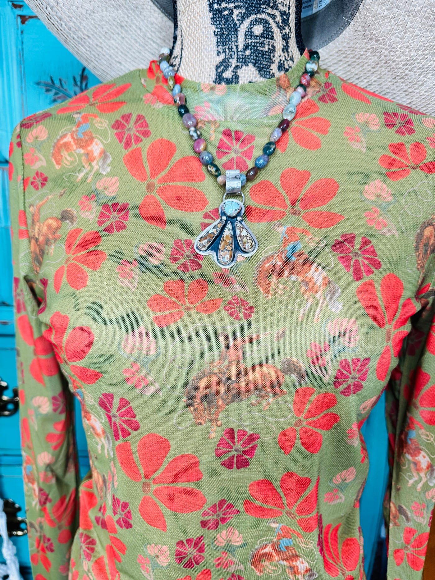 Bronc Rider Mesh Top