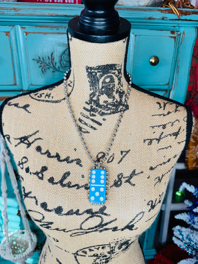 Blue Domino Necklace