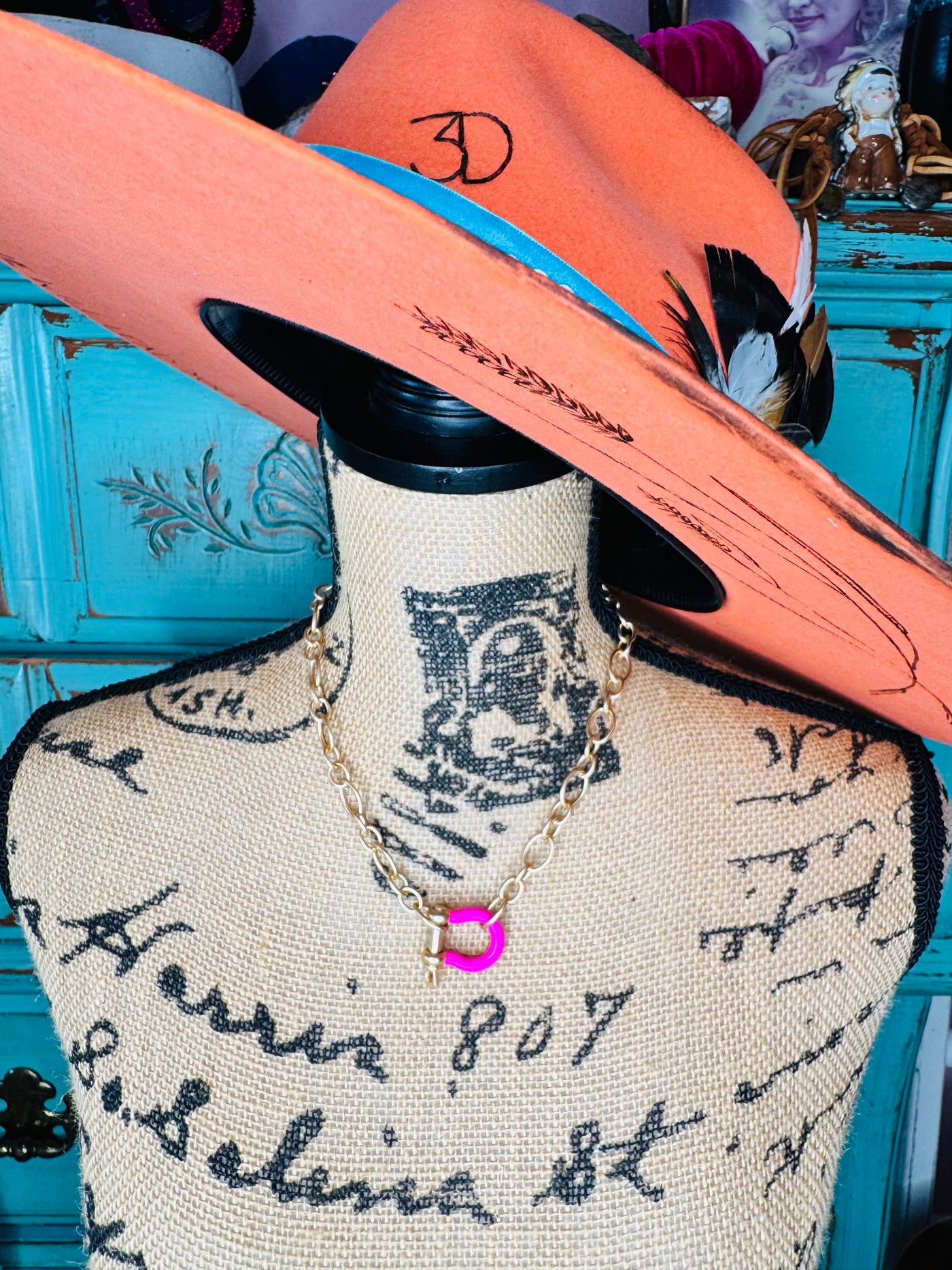 Pink Horseshoe Necklace