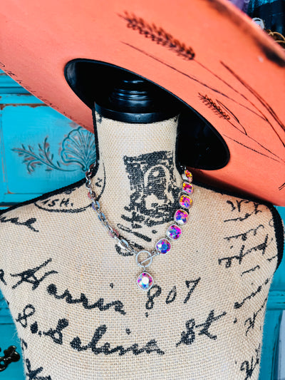 AB Silver Rhinestone Necklace