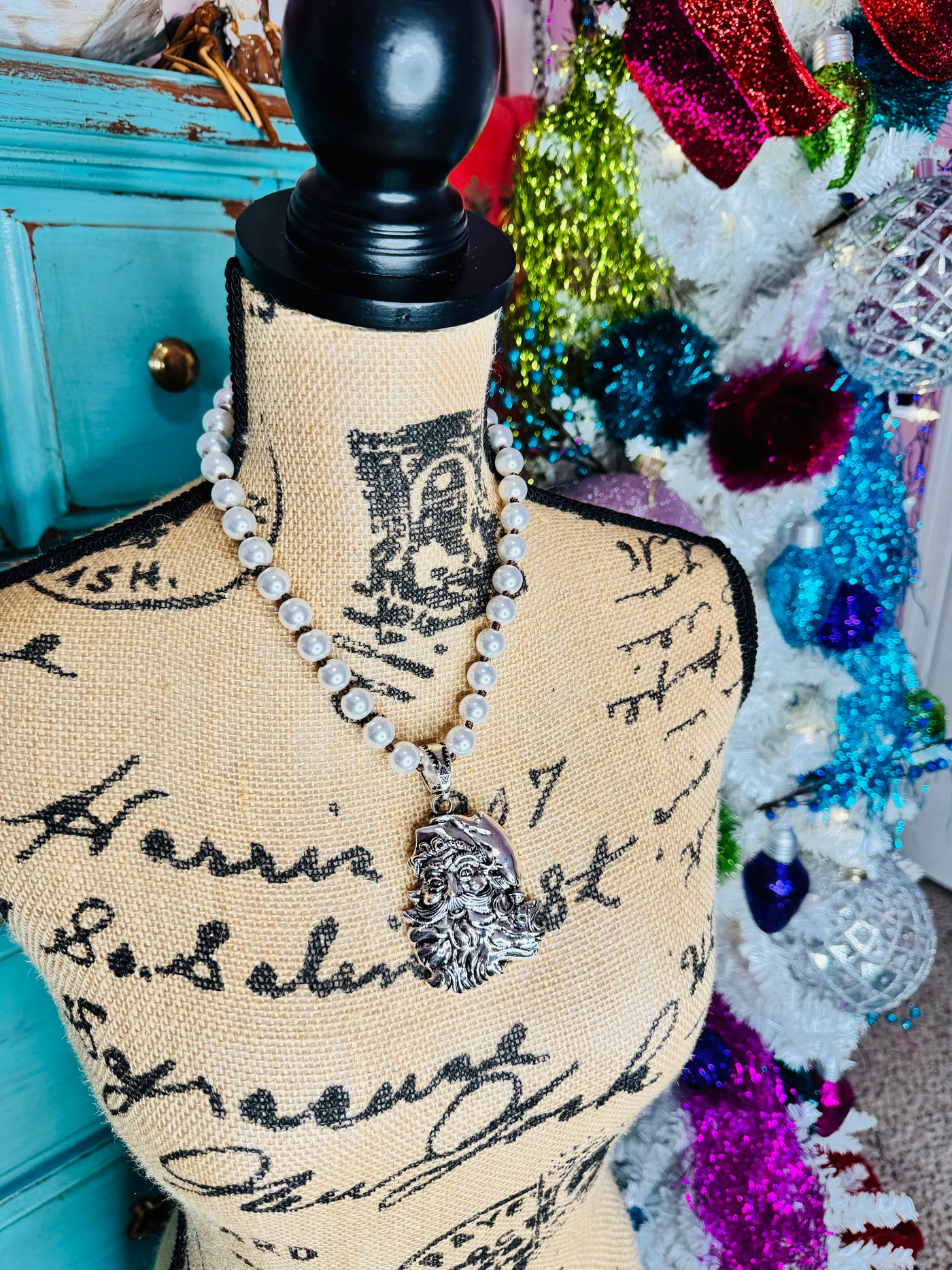 Pearl Santa Necklace