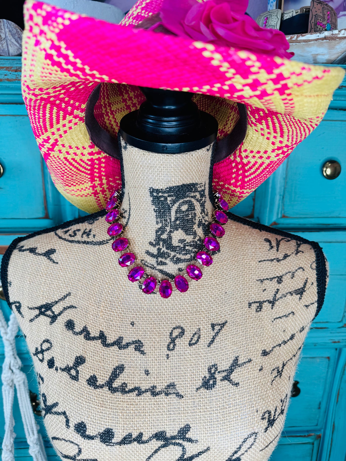 Pink Rhinestone Necklace