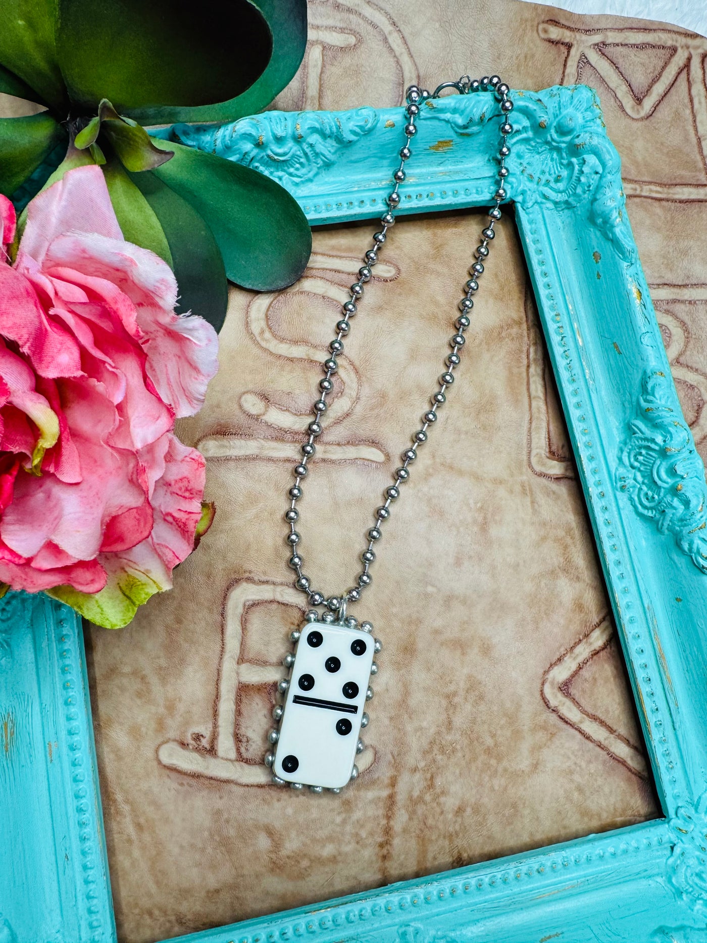 Black & White Domino Necklace