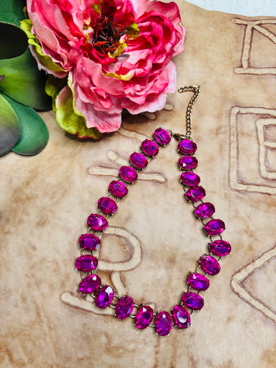 Pink Rhinestone Necklace